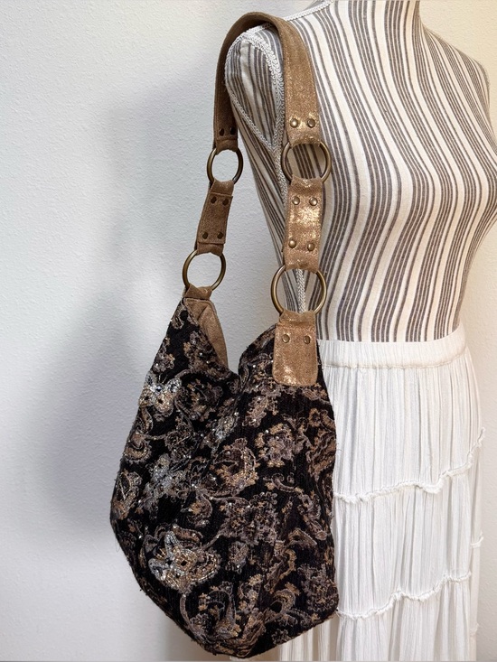 Betsey Johnson Handbags - Y2K Betsey Johnson Butterfly Embellished Tapestry Hobo Bag